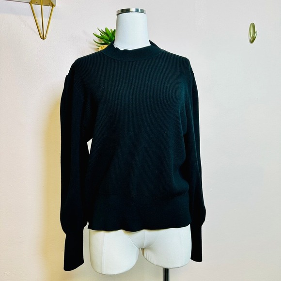 Banana Republic Sweaters - BANANA REPUBLIC Black Mockneck‎ Ribbed Sweater, Size XL